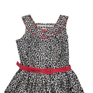 Voodoo Vixen Animal Print Mini Dress with Pink Accents